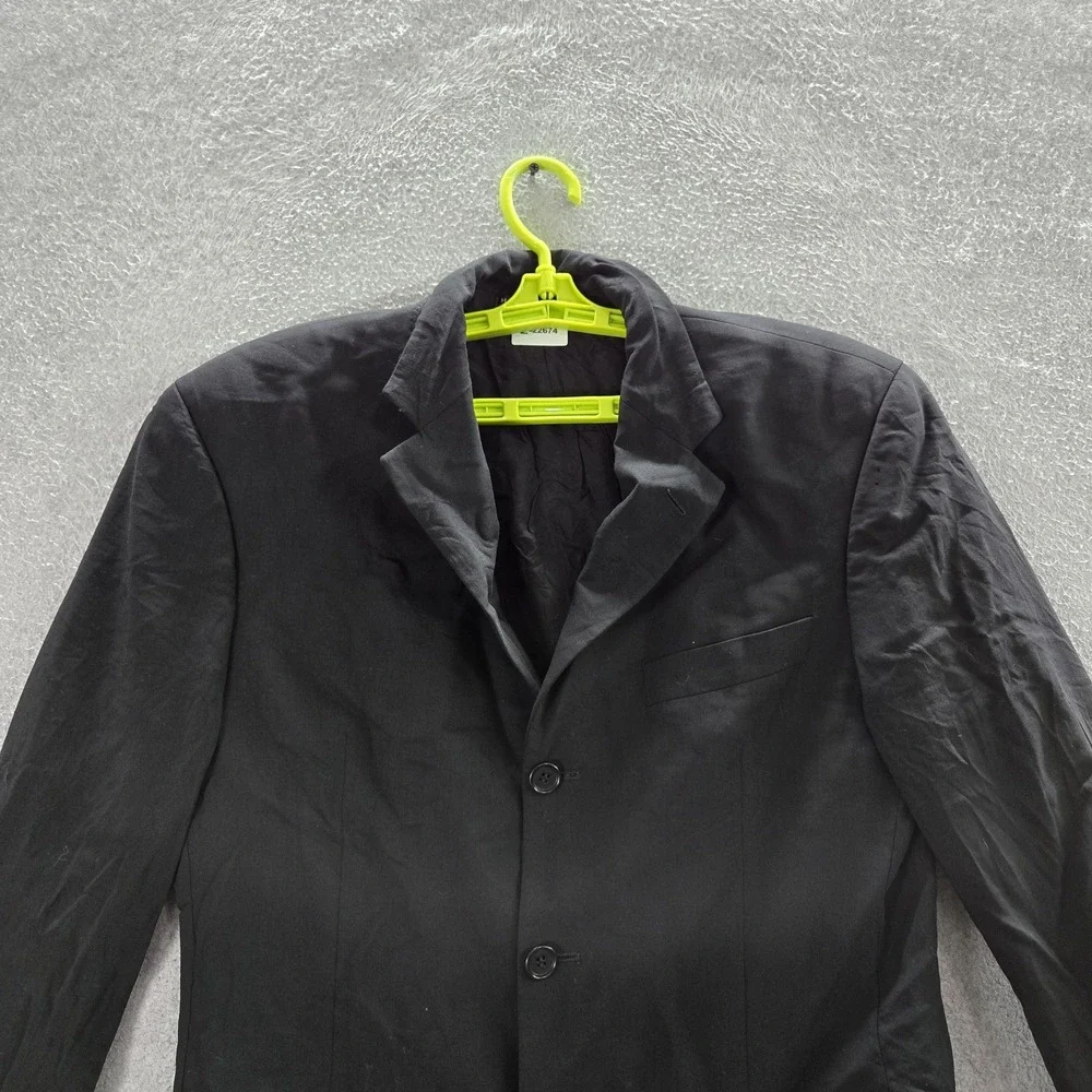 VINTAGE Hugo Boss Men Blazer 38S Black Wool Suit Jacket Button Long‎ Sleeve